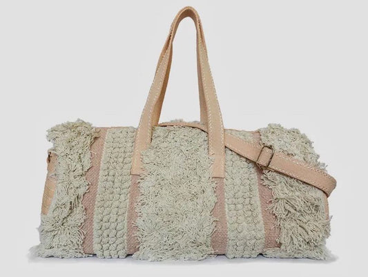 Whitley Fringe Cotton Weekender Duffle Bag