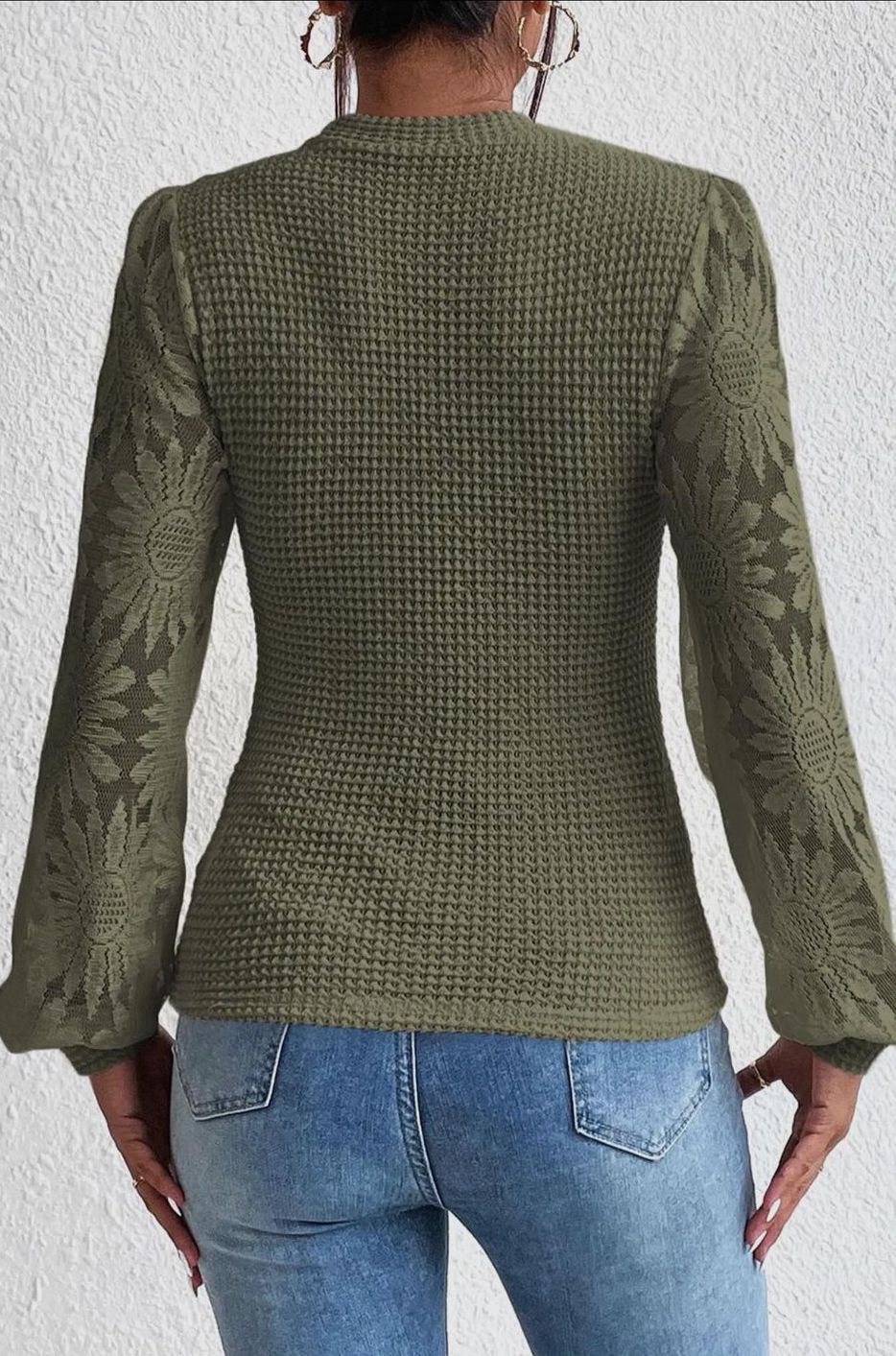 Sunflower Mesh Bubble Sleeve Top