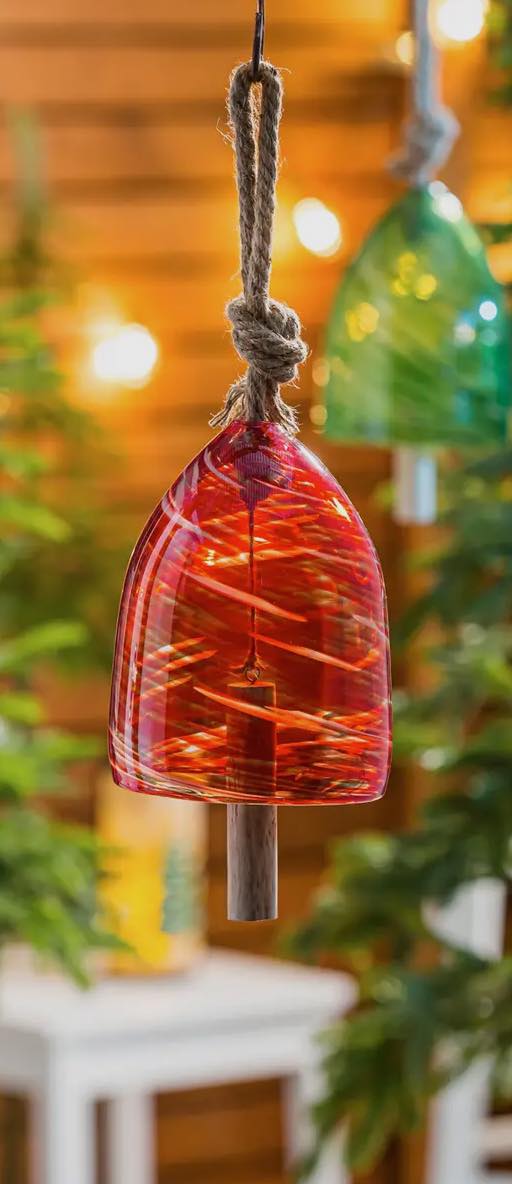 Art Glass Speckle Red Bell Chime
