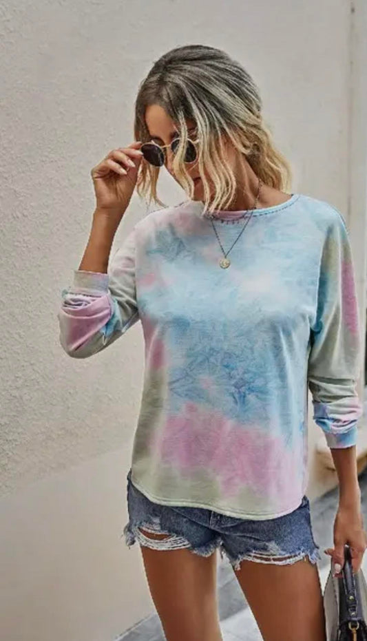 Tie Dye Open Back Sweatshirt