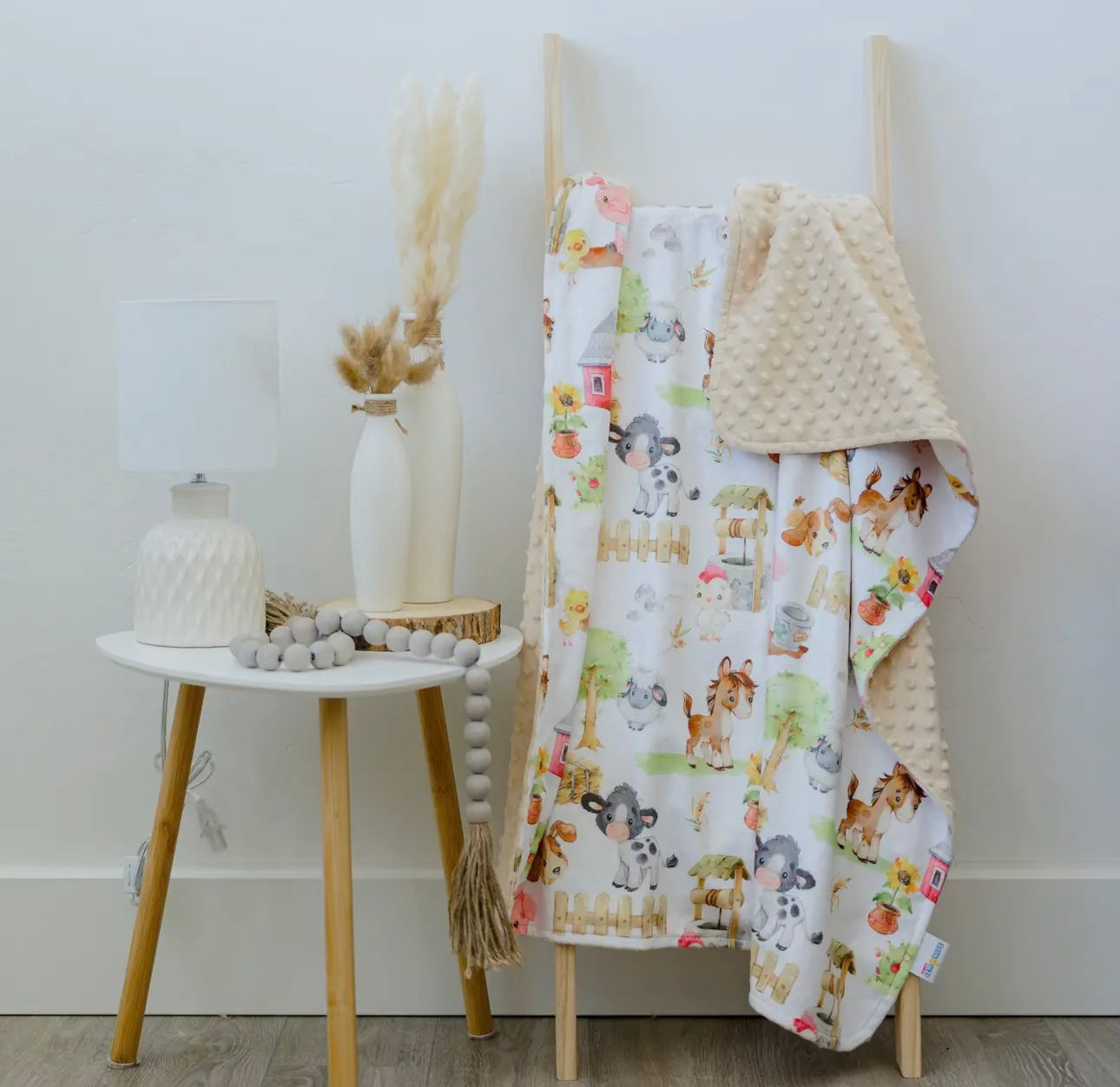 Baby & Toddler Minky Blanket Farm Animals
