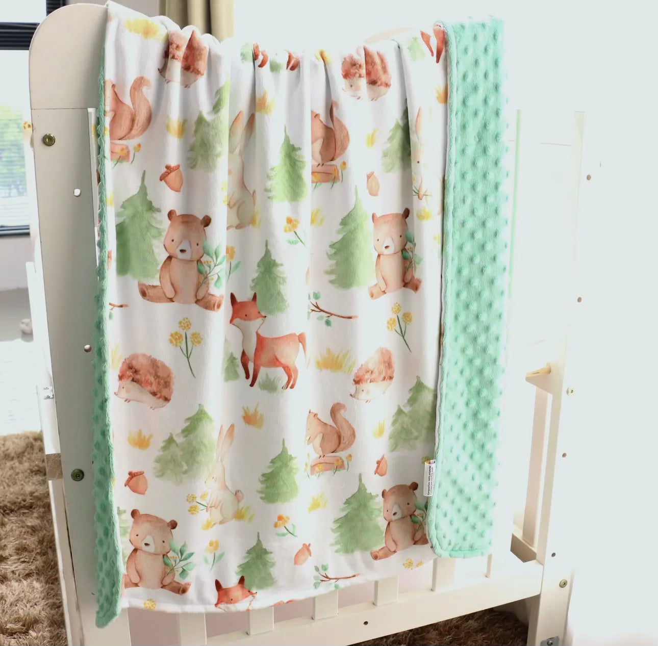 Baby & Toddler Minky Blanket - Forest Friends (Fox/Squirrels)