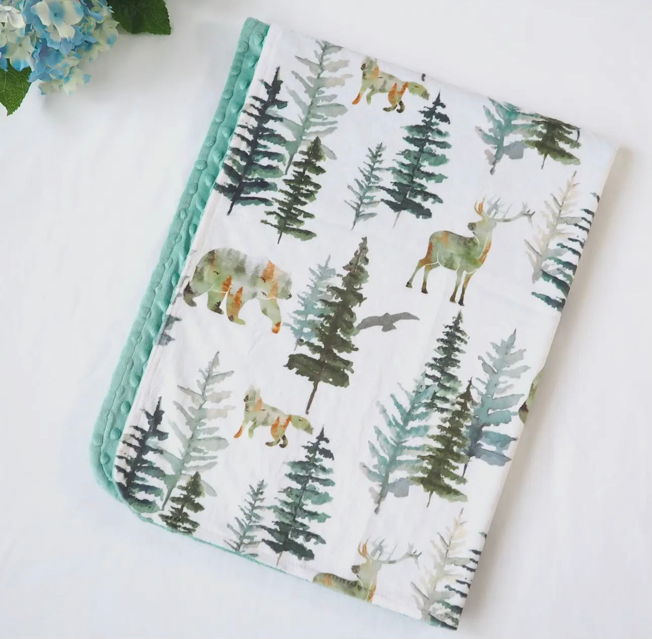 Baby & Toddler Minky Blanket - Forest Friends (Bear/Deer)