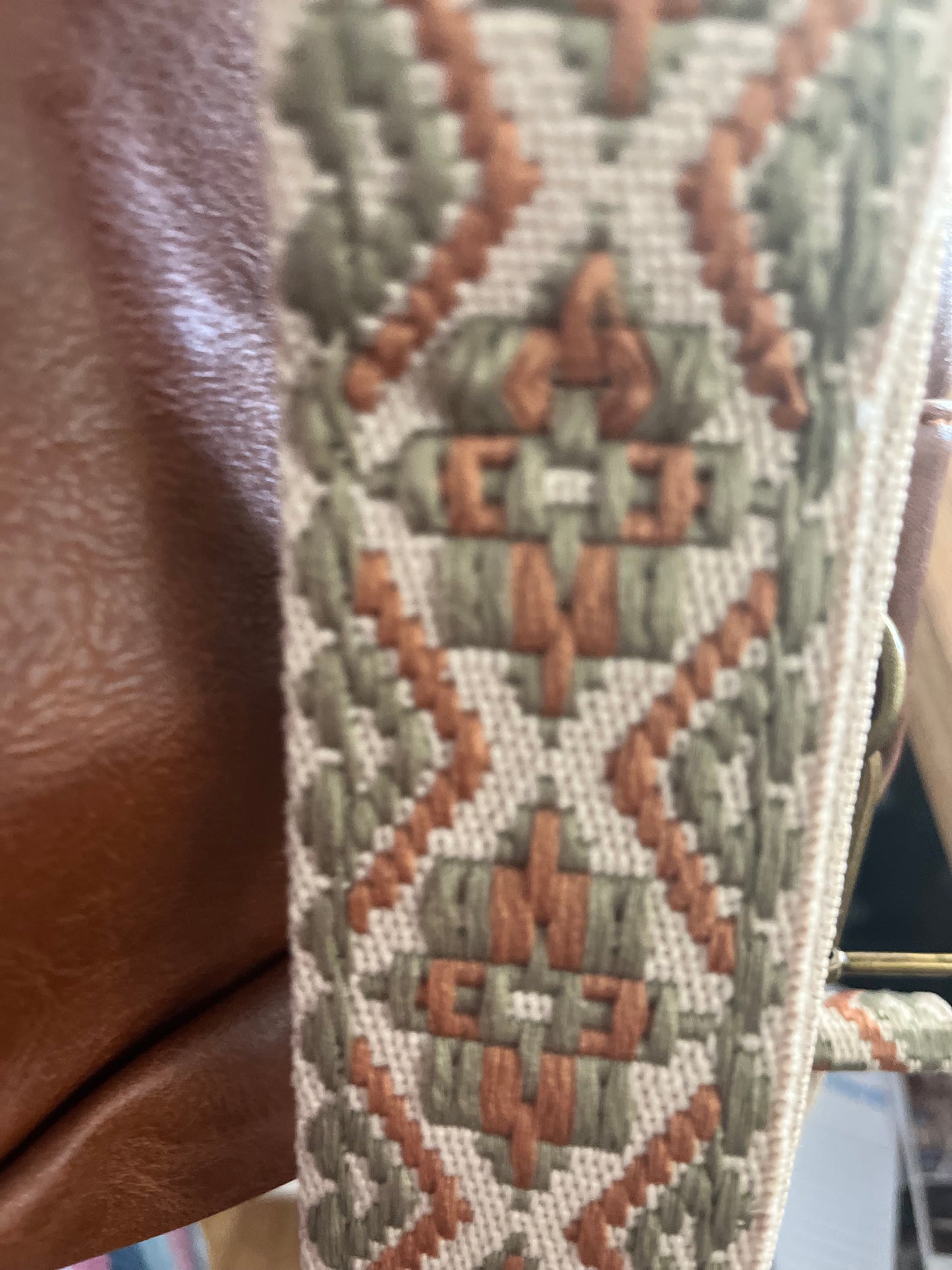 Leather Sling Bags with Woven Strap