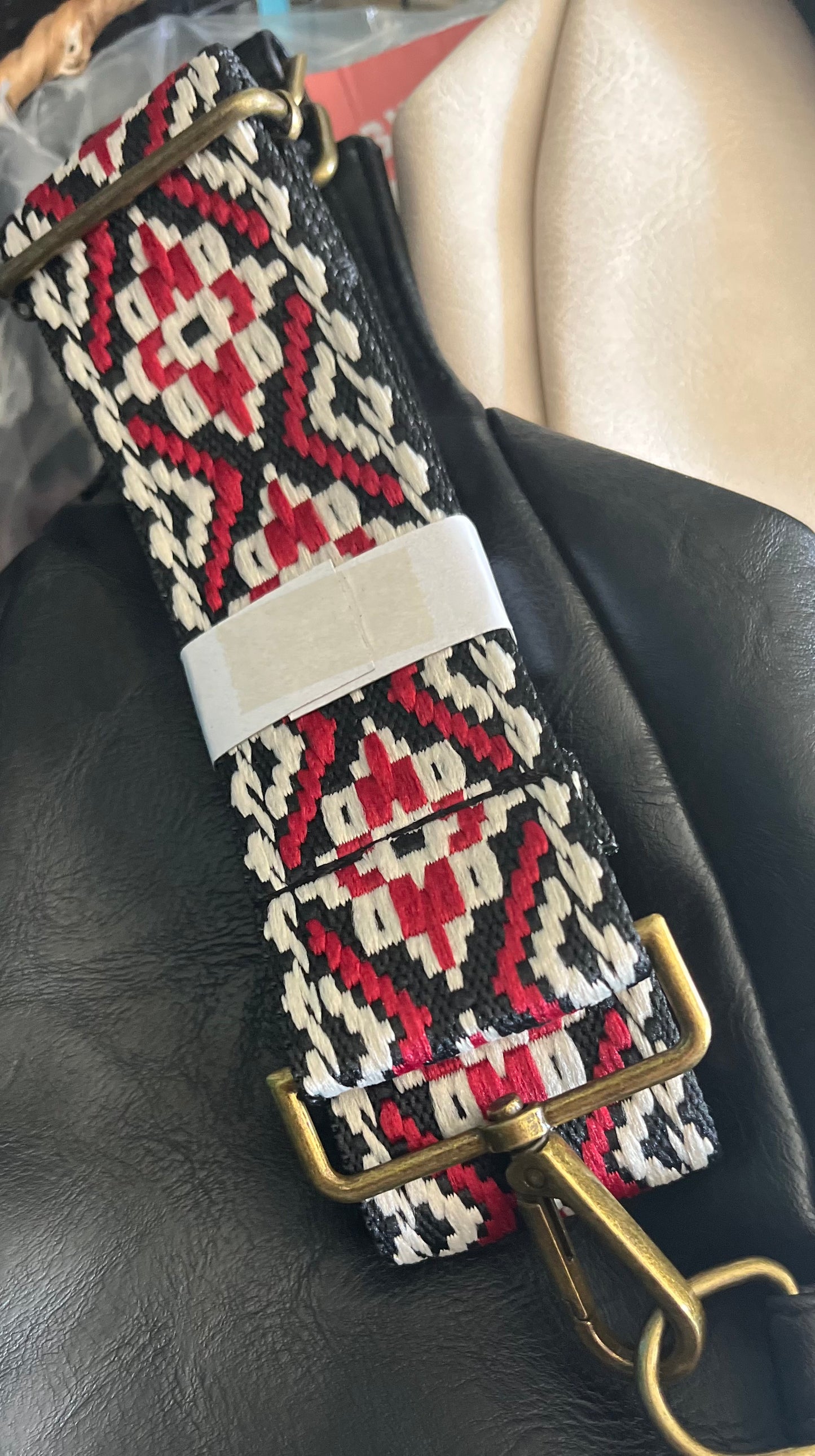 Leather Sling Bags with Woven Strap