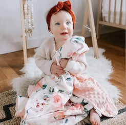 Baby & Toddler Minky Blanket - Honey Lemonade Peach Floral