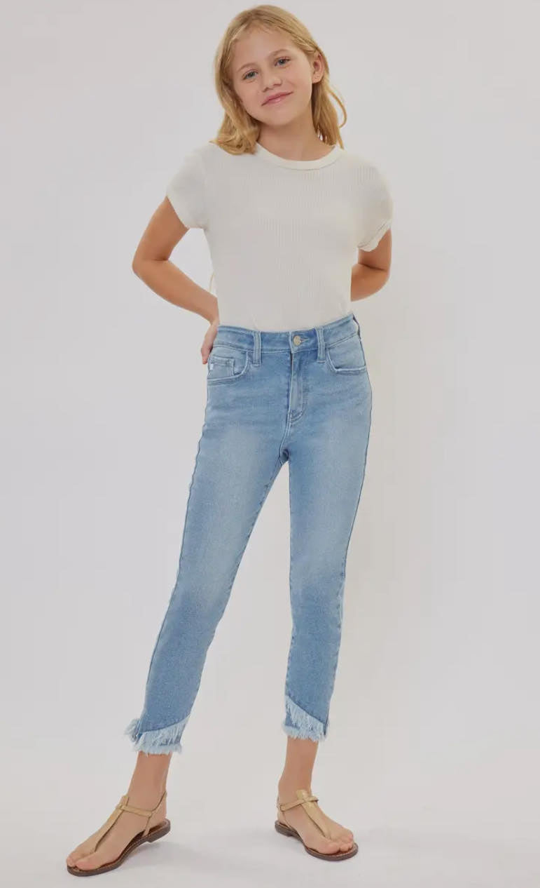 Girls (Kids) Frayed Cropped Jean