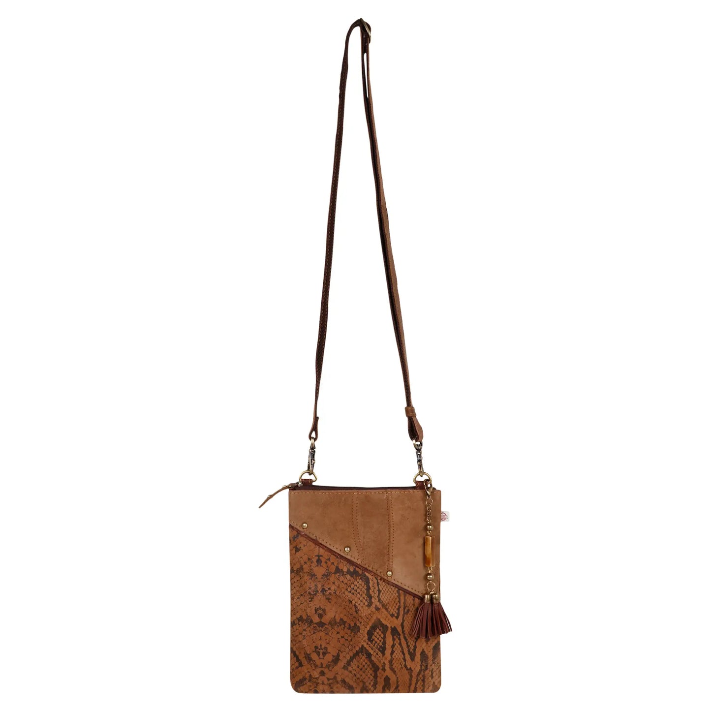 Suede Reptile Print Crossbody