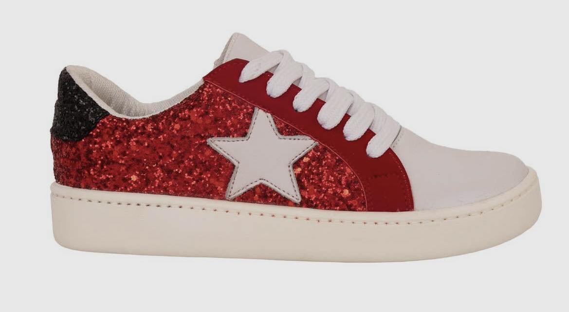 Red Glitter Sneakers