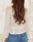 V-Neck Long Sleeve Lace Shirt - Ivory