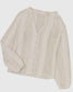 V-Neck Long Sleeve Lace Shirt - Ivory