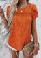 Orange Round Neck Short Sleeve Top