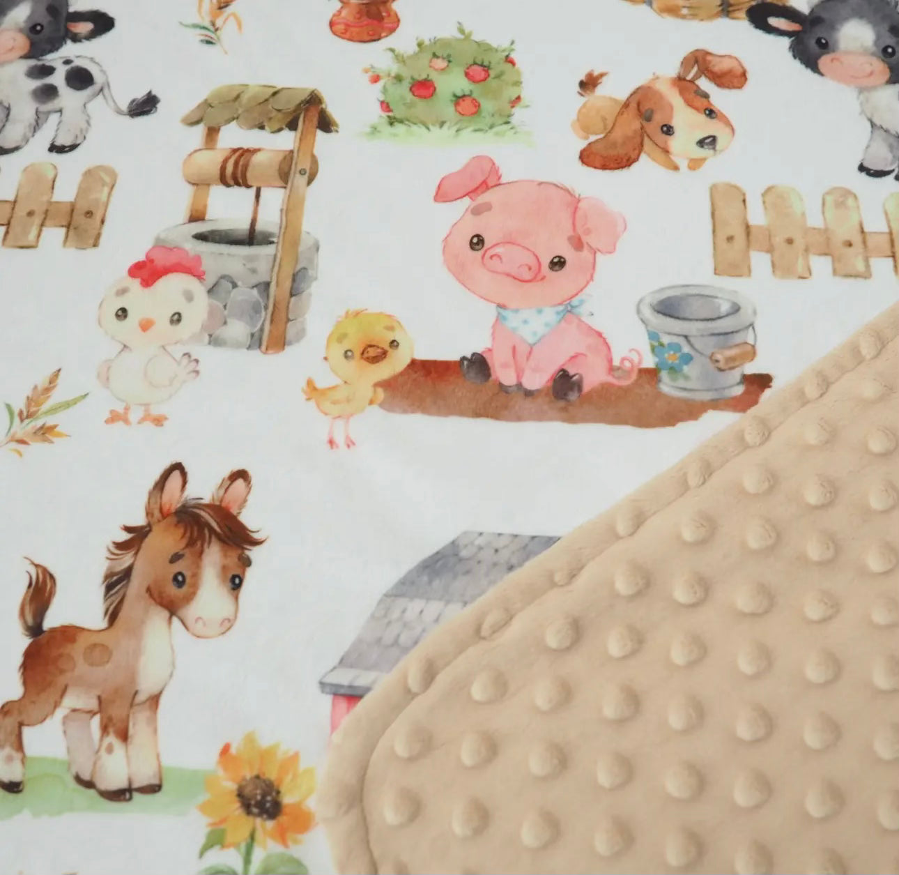 Baby & Toddler Minky Blanket Farm Animals