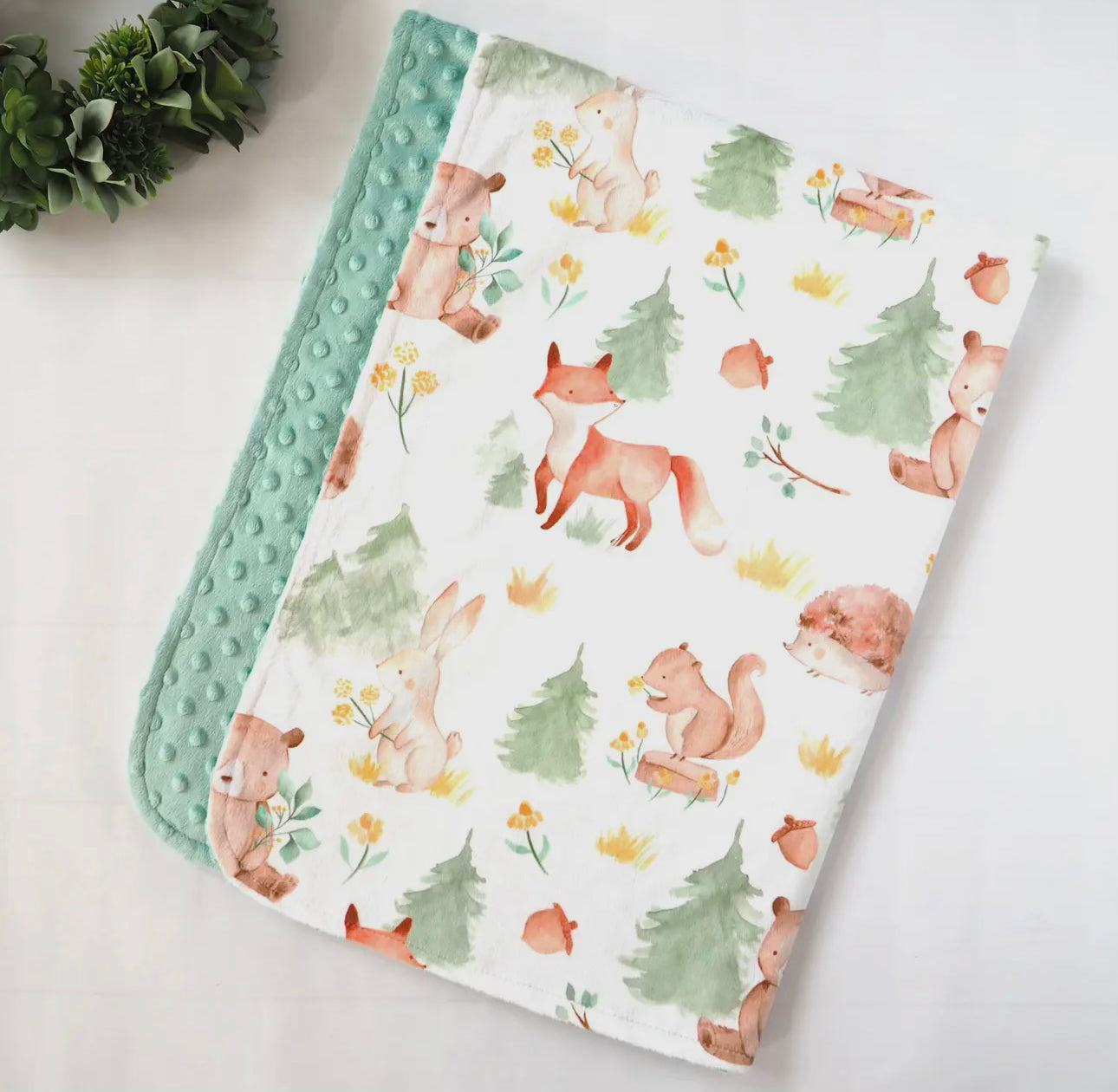 Baby & Toddler Minky Blanket - Forest Friends (Fox/Squirrels)