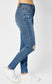 Judy Blue Mid Rise Tummy Control Destroy Skinny Denim