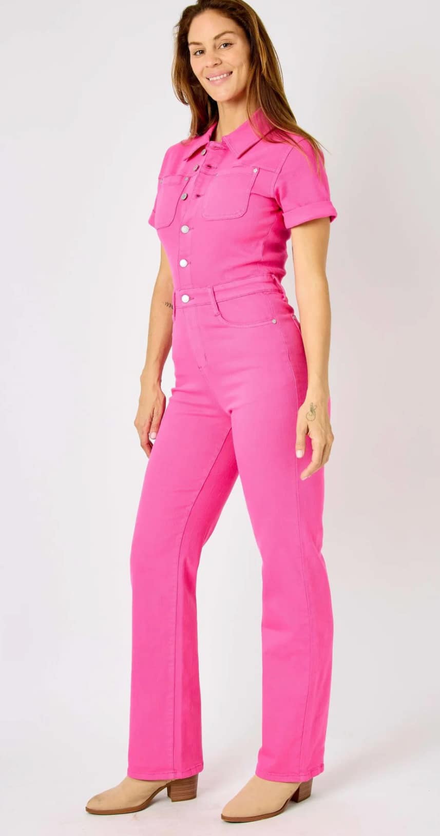 Judy Blue Hot Pink Jump Suit